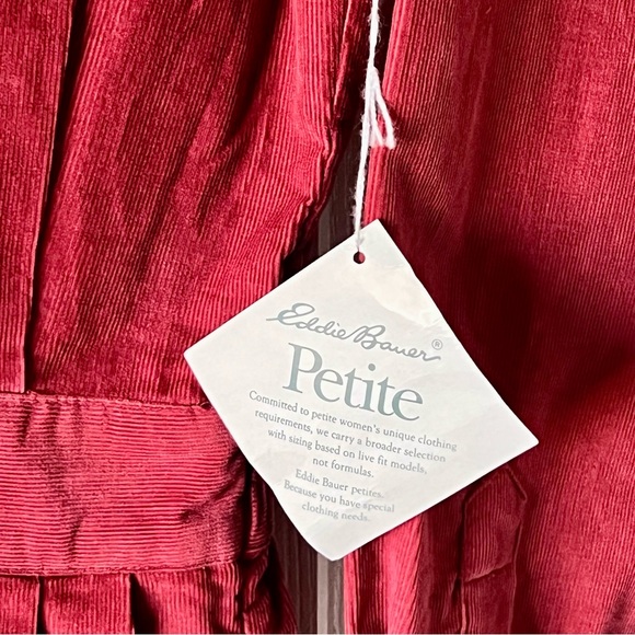 NWT Vintage EDDIE BAUER Petite Collared Button Down Corduroy Maxi Dress—SZ. MP - Picture 14 of 17